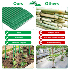 Lezmarket easy-install garden stakes simplify setup for indoor and outdoor beds.