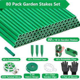 Lezmarket height-adjustable garden stakes demonstrate flexible support as plants grow.