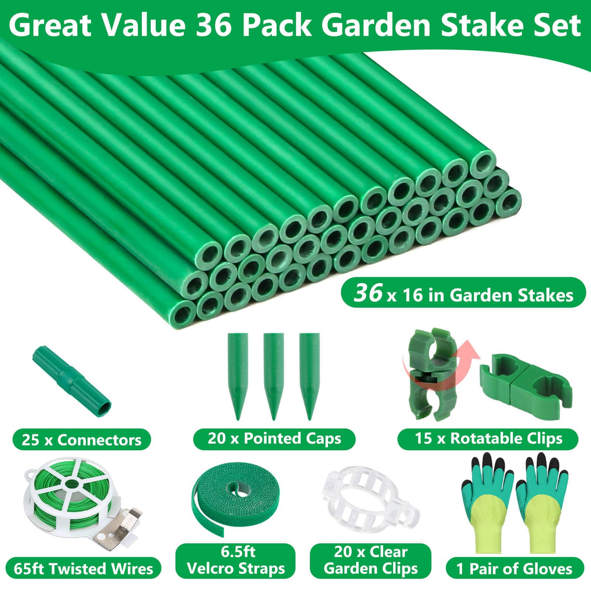 Lezmarket stake connectors keep stakes aligned for stable vertical growth.