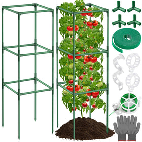 Lezmarket tomato cages in a 43-inch square frame ready for quick assembly.