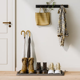 LFCONNECT boot tray shows raised edge containing spills and mud for easy cleanup.