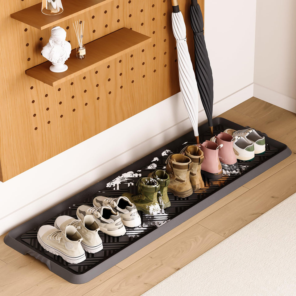 LFCONNECT rubber boot tray 47x16 full view showing ample capacity and sturdy construction.
