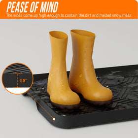 LFCONNECT rubber boot tray ideal for plants, catching overwatering and protecting surfaces.
