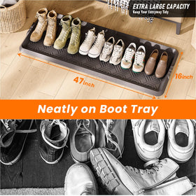LFCONNECT rubber boot tray raised edge keeps liquids contained for easy cleanup.