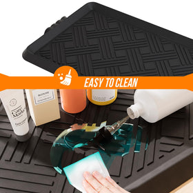 LFCONNECT under-sink storage mat helps contain spills and declutter spaces.