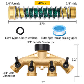 LFSEMINI brass extension adapter connected to a garden hose