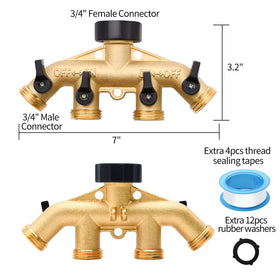 LFSEMINI hose splitter thread connection 3/4 inch fits standard spigots.