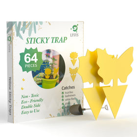 LFSYS 64pcs sticky traps for gnats captures indoor plant pests effectively