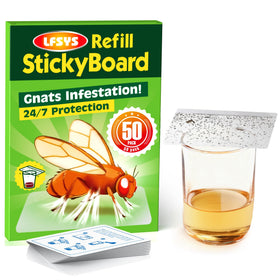 LFSYS fruit fly trap indoors with clear card for quick pest control.