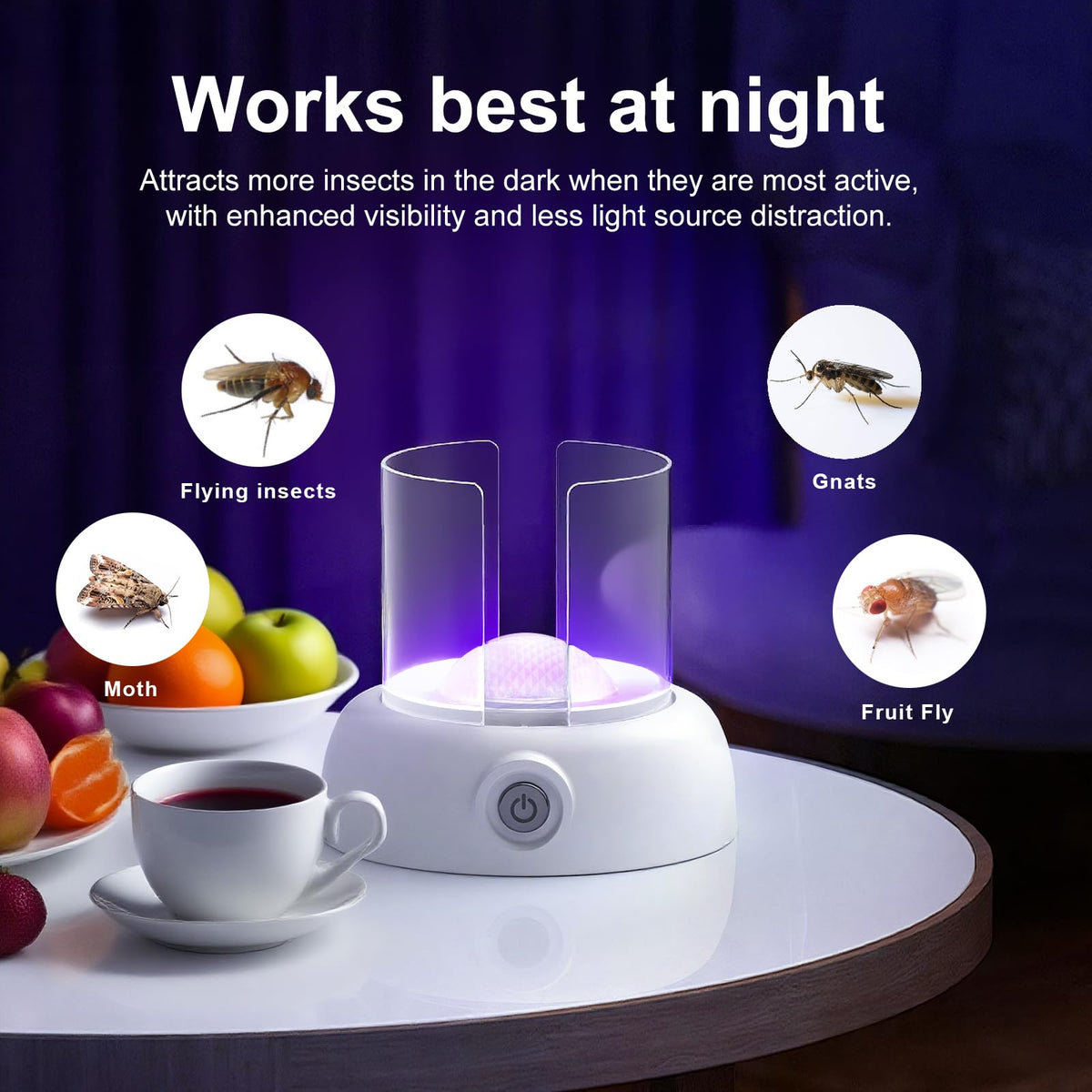 LFSYS fruit fly trap UV light attracts insects from multiple angles for efficient capture