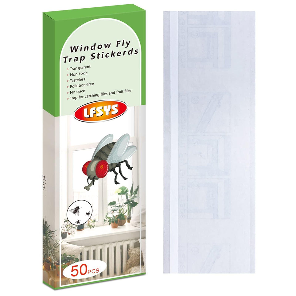 LFSYS window fly trap 50-pack pack shot highlights value and convenience