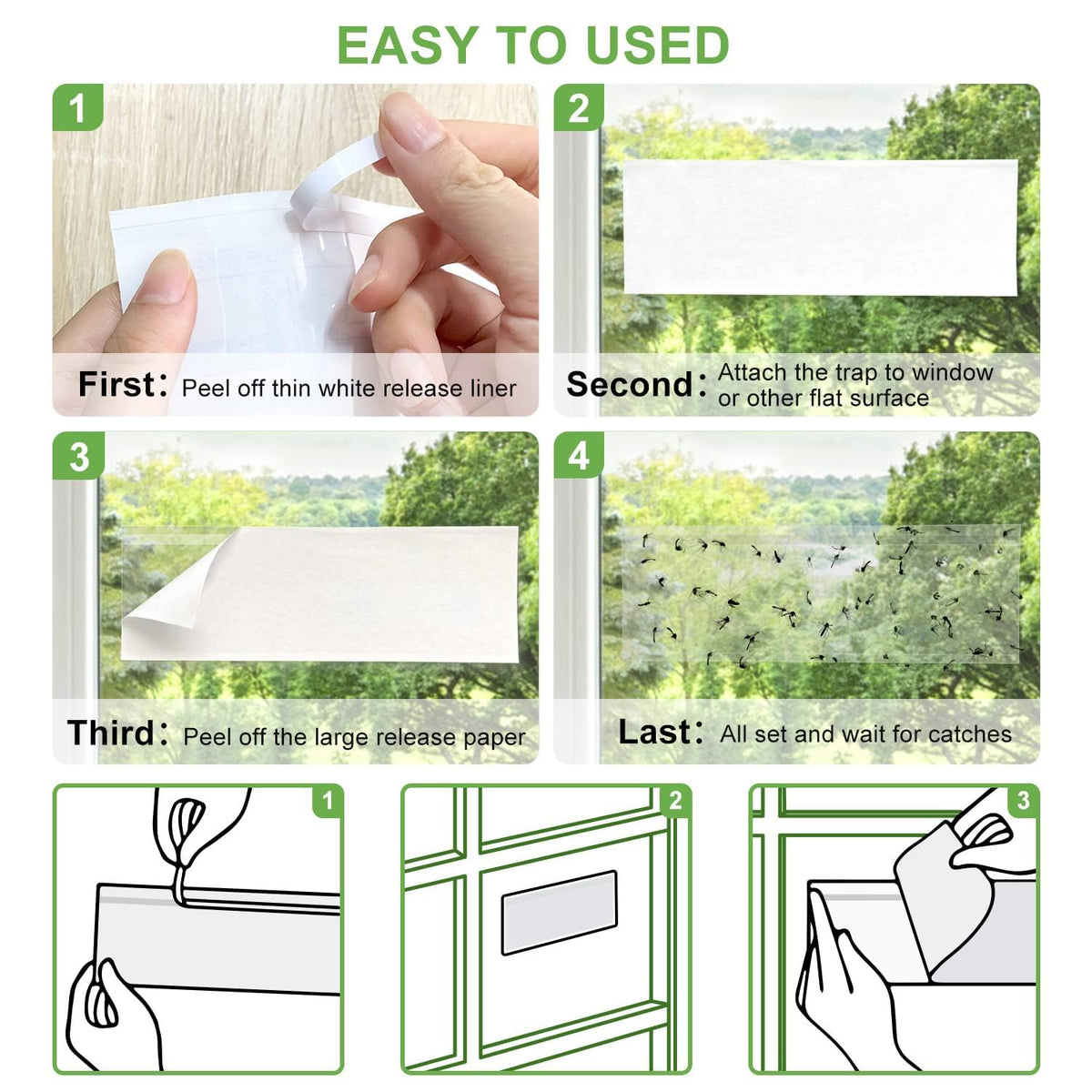 LFSYS window trap clear glue remains nearly invisible when installed on glass.