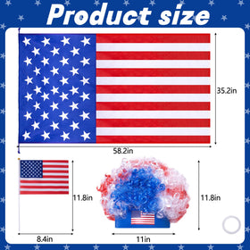 LFUTARI explosion wig in red white blue adds playful drama to outfits