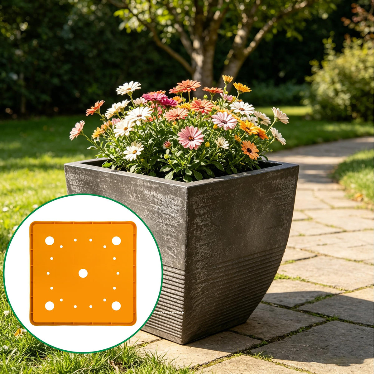 LFUTARI insert usable in indoor or outdoor plant setups with reduced soil needs