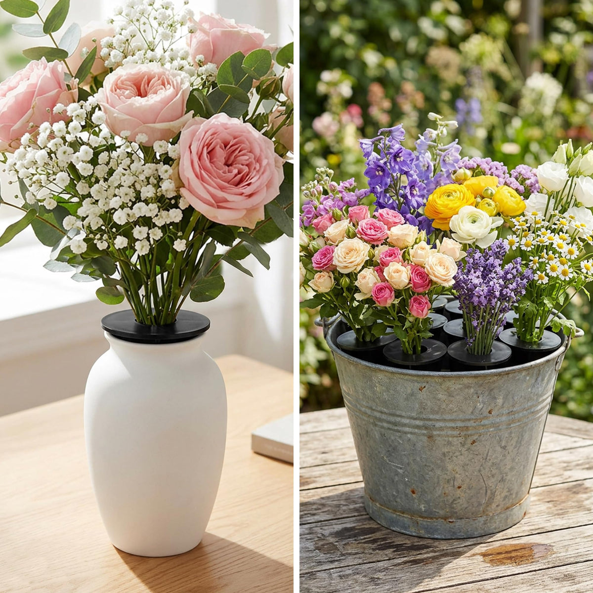 LFUTARI memorial stake compatible with soil or floral foam for versatility