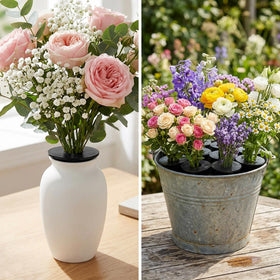 LFUTARI memorial stake compatible with soil or floral foam for versatility