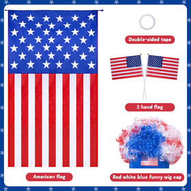 LFUTARI patriotic flags two-pack for waving or inserting into the skeleton