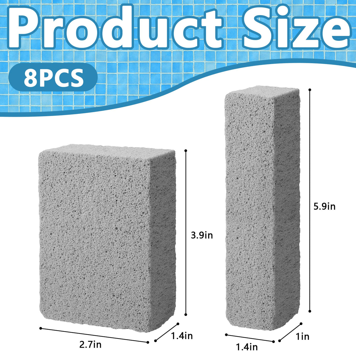LFUTARI small pumice blocks for precise pool tile cleaning