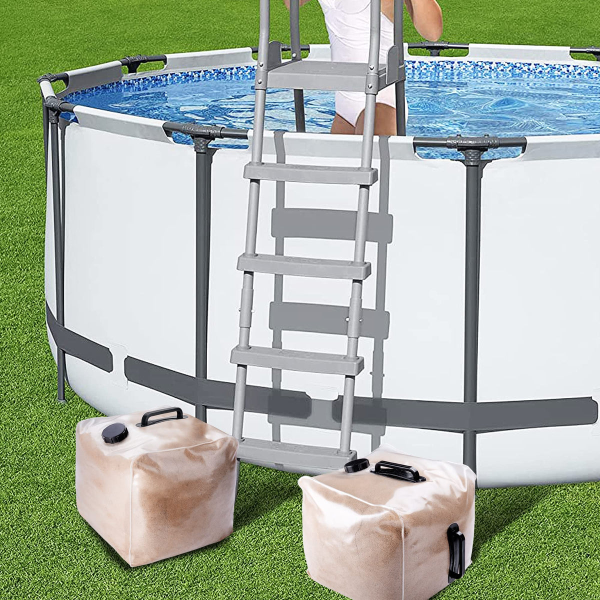 LFUTARI 2-pack pool weight folds flat for convenient stowage