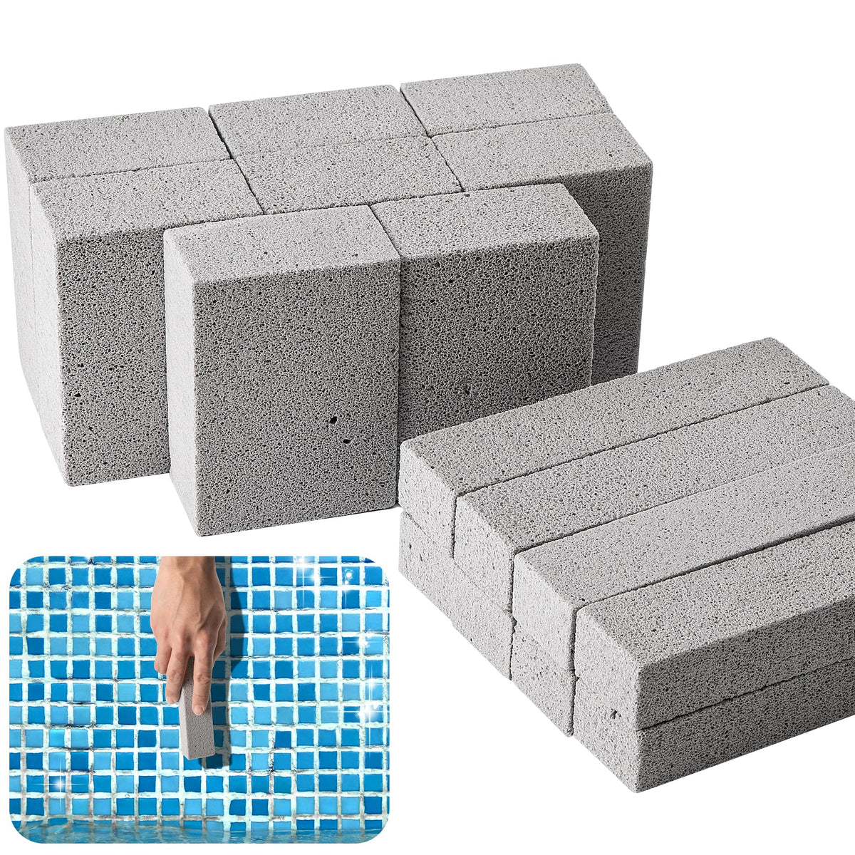 LFUTARI 16-pack pumice stones for pool cleaning and replacement, ideal for ongoing upkeep.