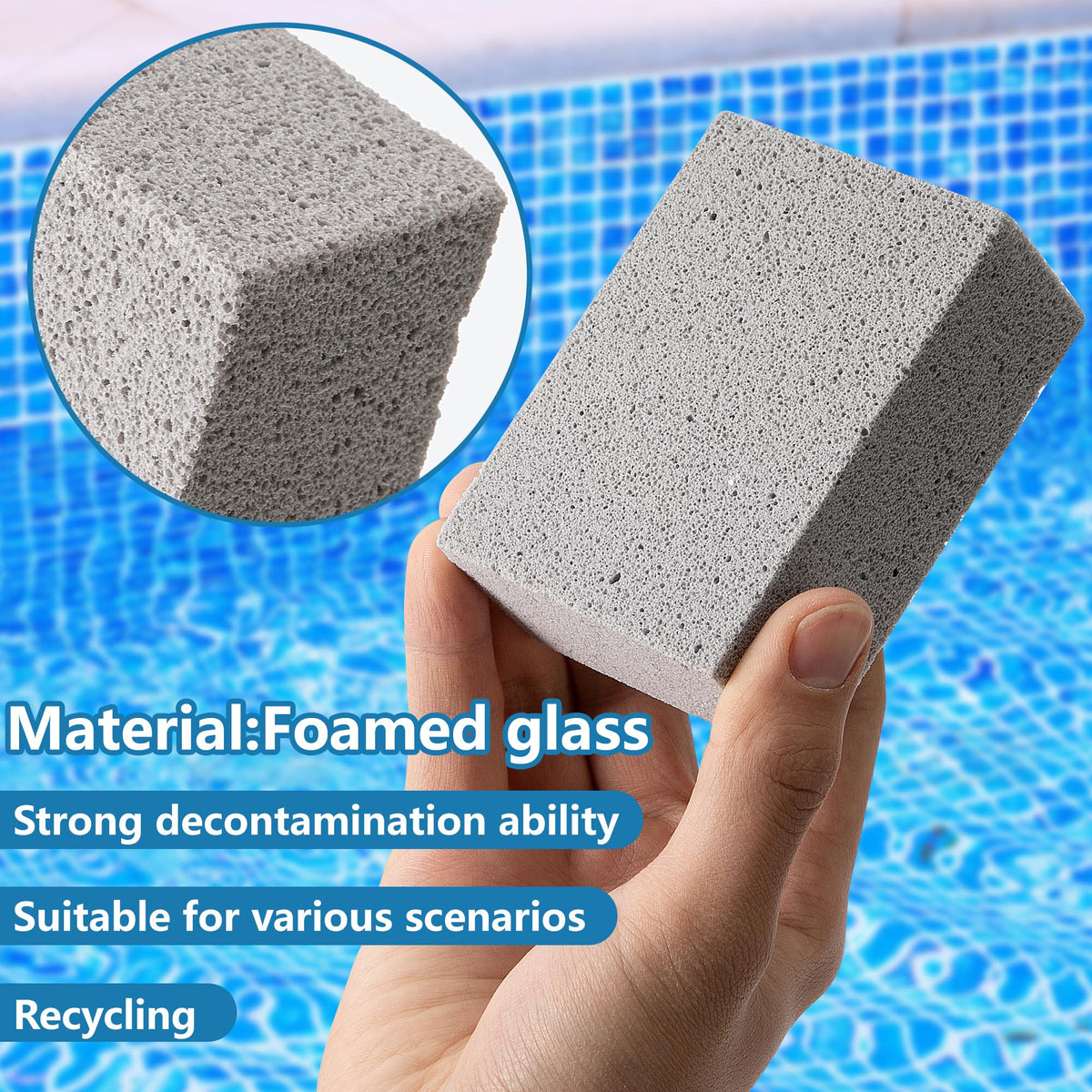 LFUTARI 5.9x1.3 inch stone for tough grime in tiles and grout.