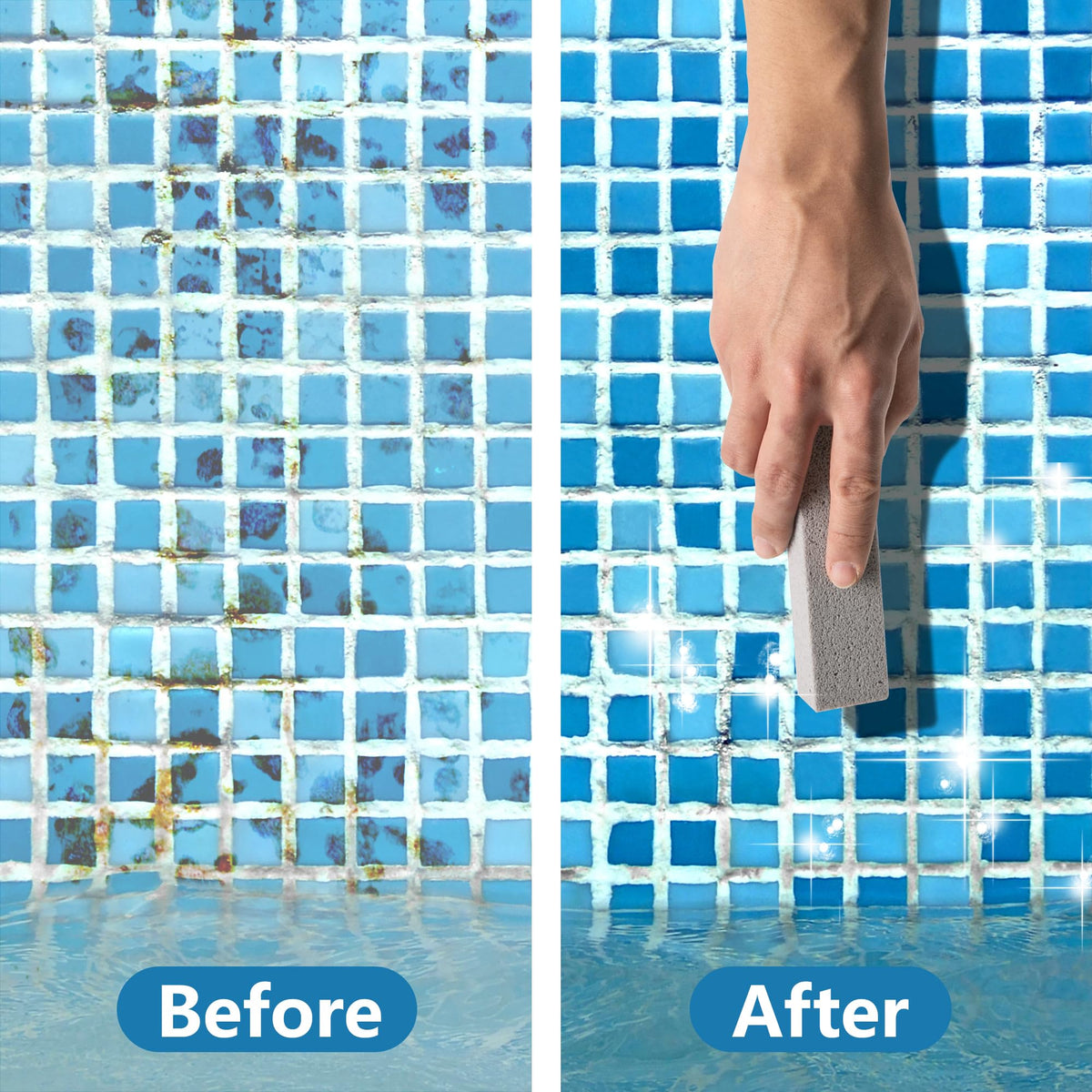 LFUTARI pumice stone for tile cleaning on kitchen and bathroom surfaces.