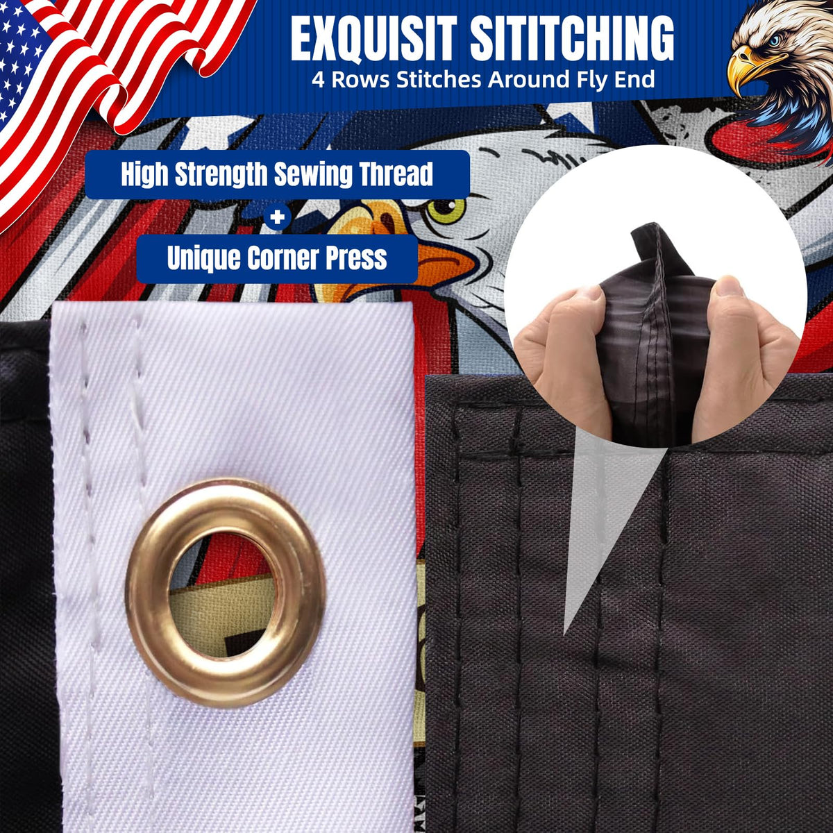 LFZHAN flag with eagle emblem and fade-resistant print