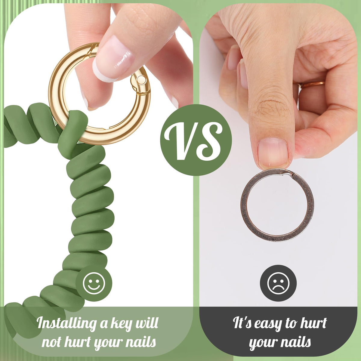 LGEGE wristlet keychain with metal ring holds keys securely