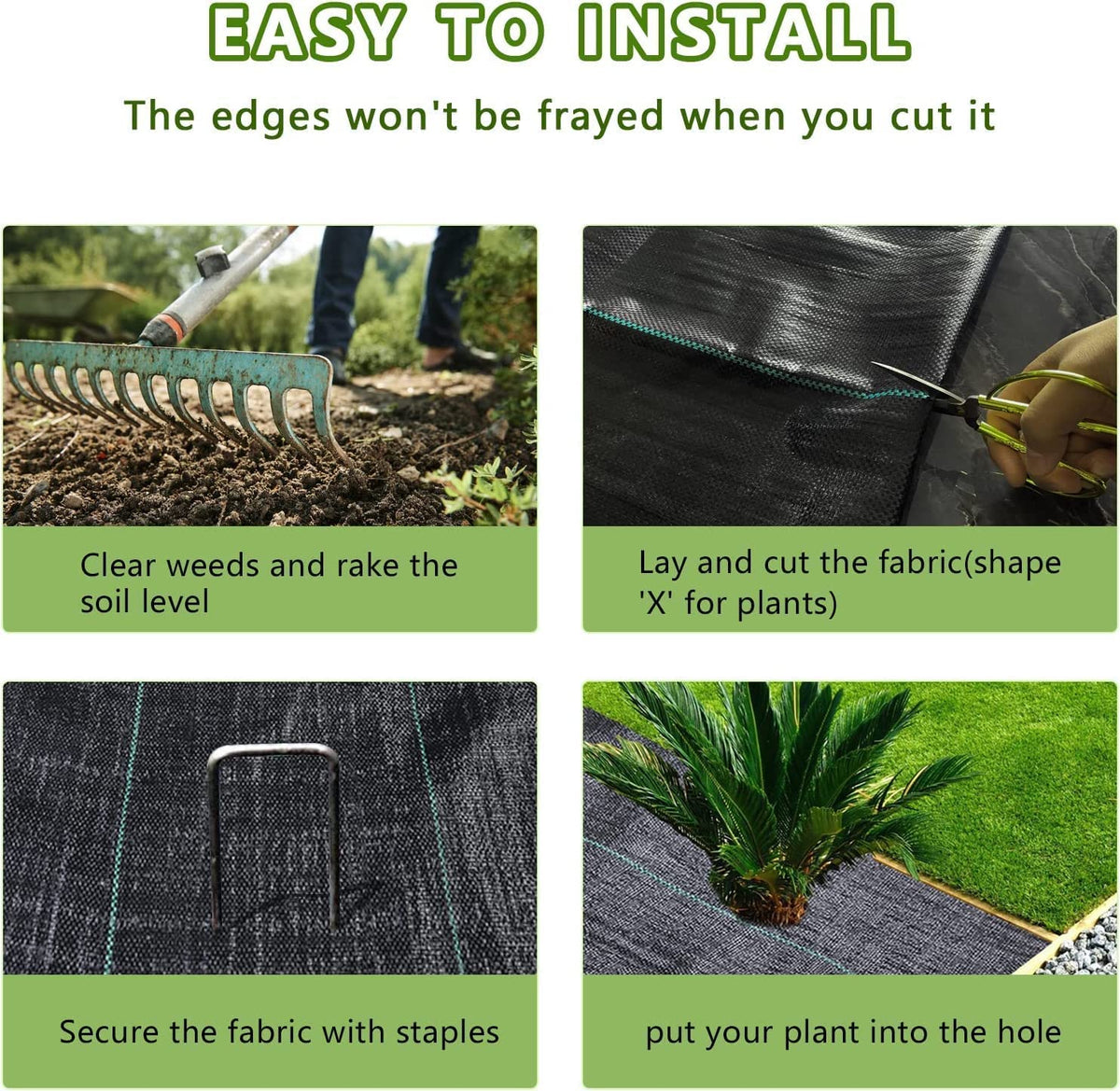 LGJIAOJIAO heavy-duty 3.2oz weed barrier fabric for lasting use