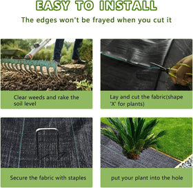 LGJIAOJIAO heavy-duty 3.2oz weed barrier fabric for lasting use