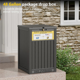 LHBGO double-wall 48-gallon delivery box provides sturdy storage.