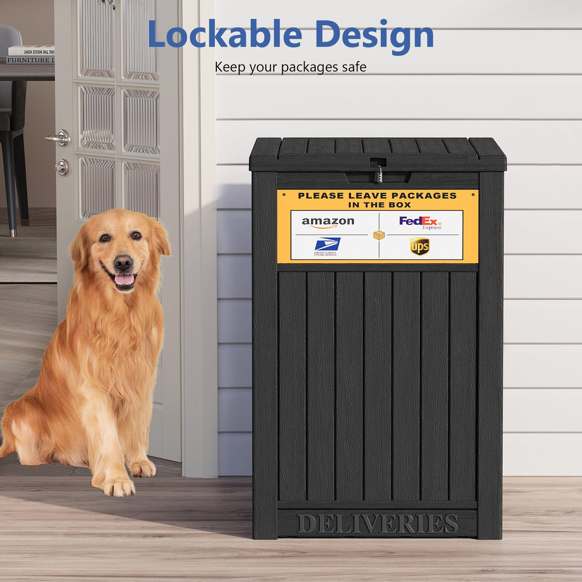 LHBGO durable outdoor storage box suitable for tools and packages.