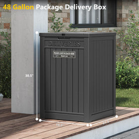 LHBGO lockable lid on delivery box for secure porch deliveries