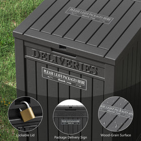 LHBGO waterproof deck box protecting contents from rain
