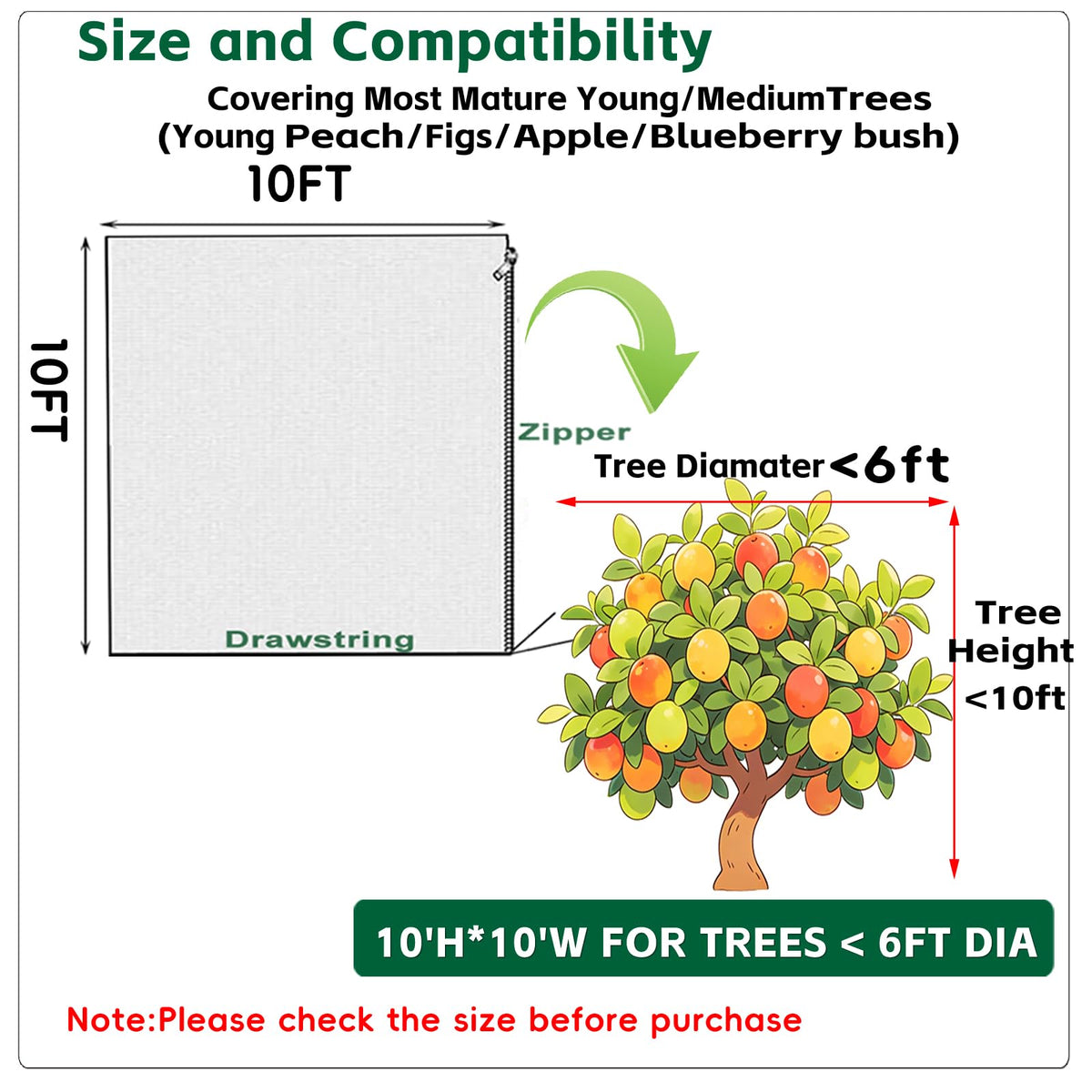 LHongL easy-install garden netting simplifies covering fruit trees.