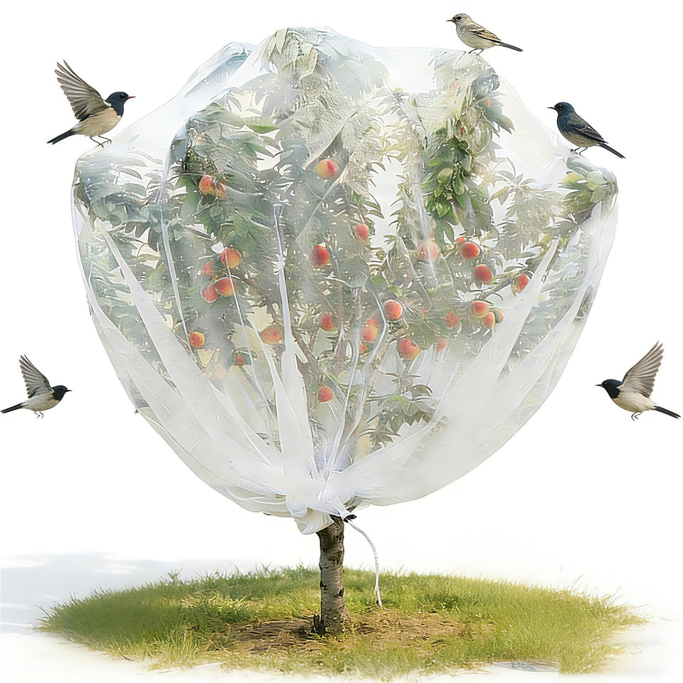 LHongL fruit tree netting cover with zipper protects trees from birds.