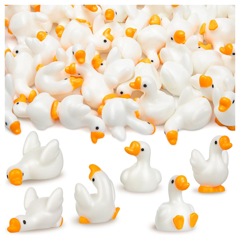 LHSYFBZ mini goose figurines bulk pack for desk decor with charming resin details.