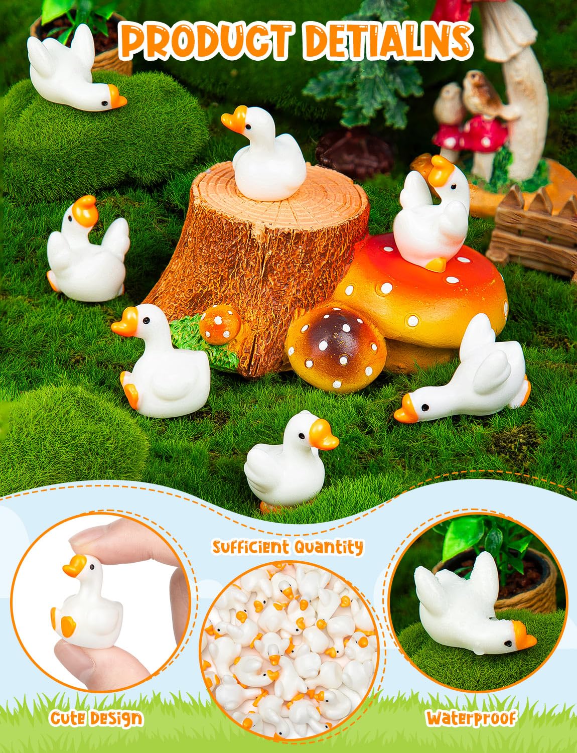 LHSYFBZ mini resin goose figurines brighten shelves and inspire DIY projects.