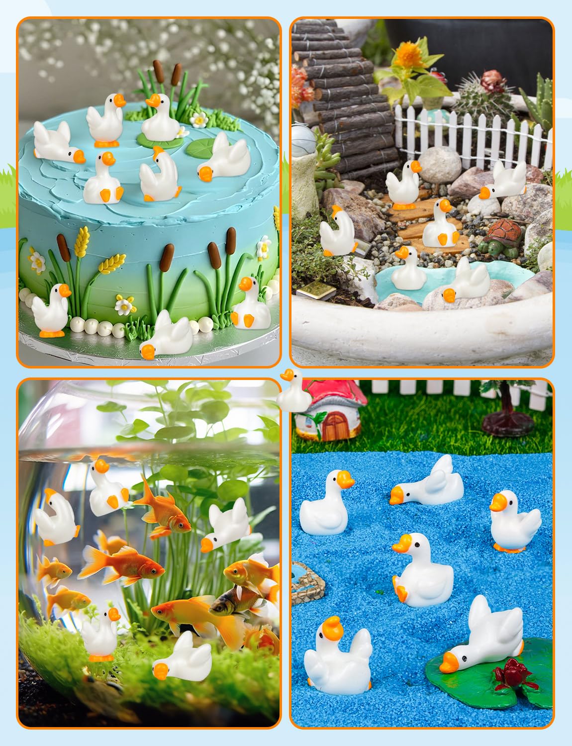 LHSYFBZ resin goose miniatures suit aquariums and cozy dollhouse setups.