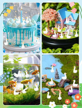 LHSYFBZ compact goose for terrariums and fairy gardens in resin.
