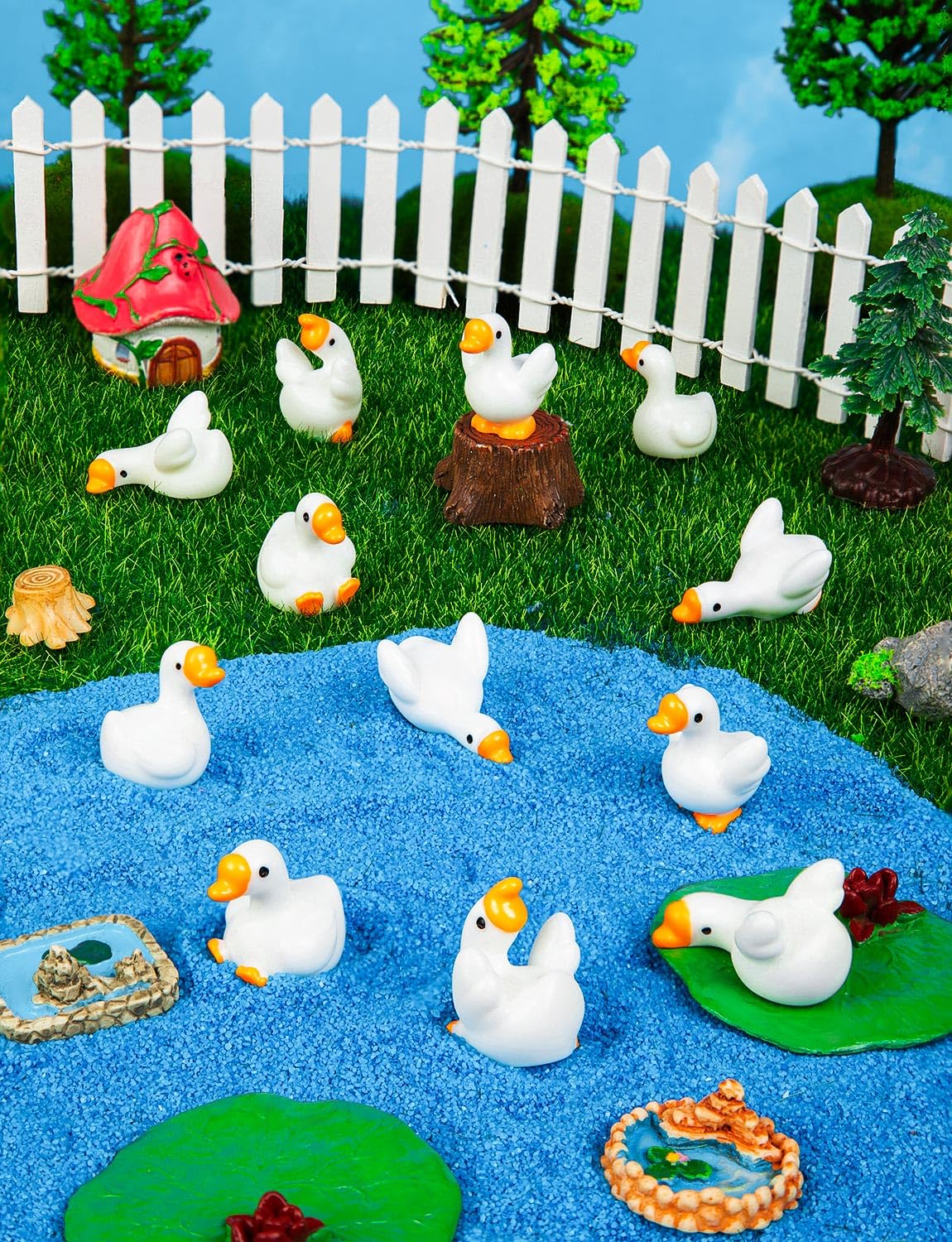 LHSYFBZ tiny goose figures for gardens and terrariums add whimsical charm.
