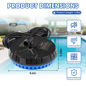 LHUKSGF 1500 GPH pump with 25 ft cord ready for use.