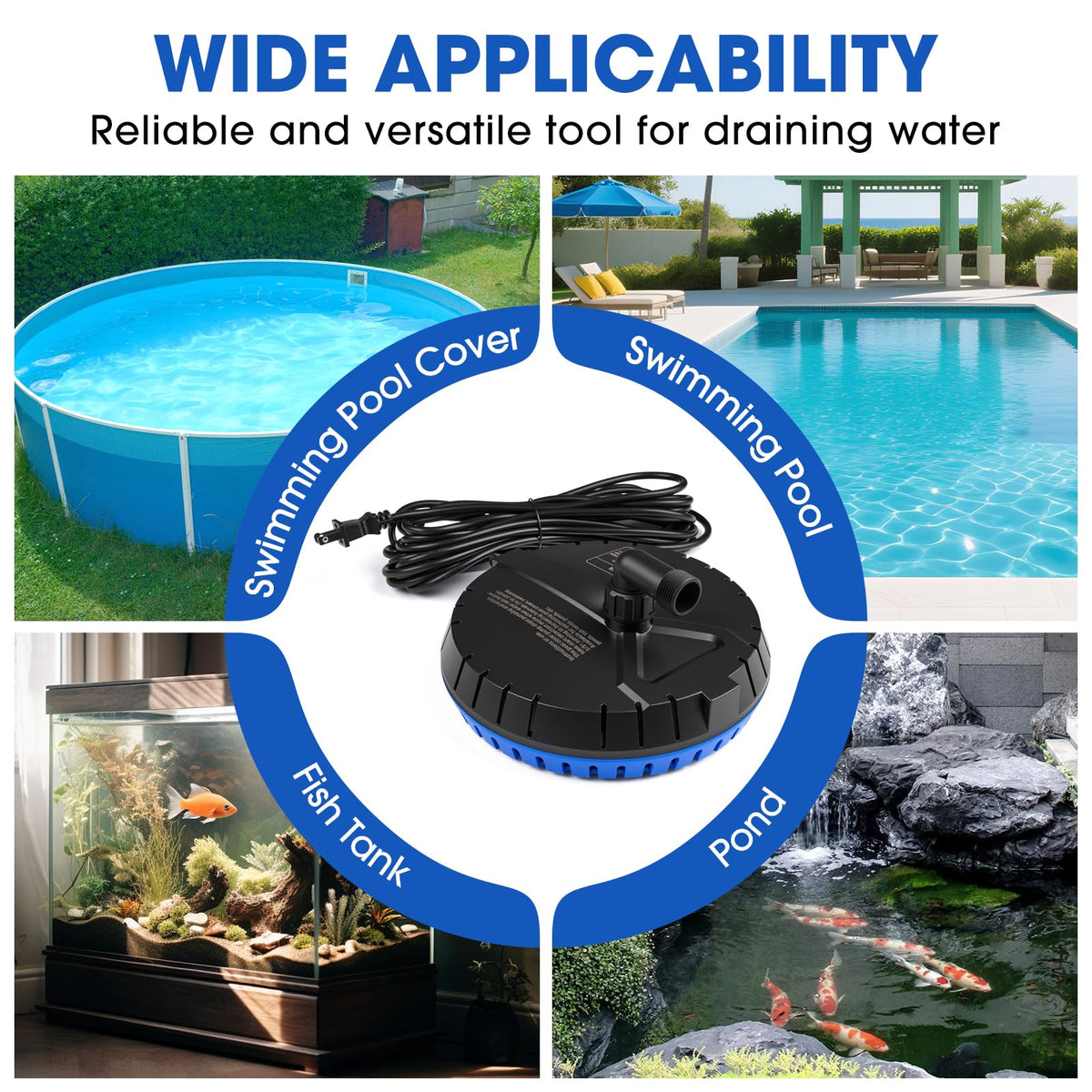 LHUKSGF package includes adapters, mesh bag, and manual for setup.