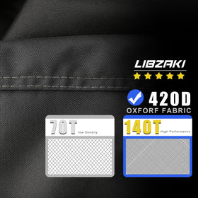 LI LIBZAKI 420D fabric close-up shows waterproof seams for rain protection