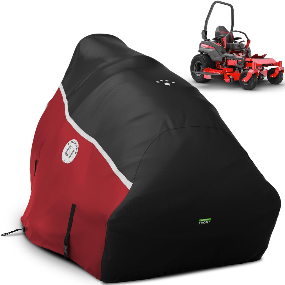 LI LIBZAKI mower cover in red for 60-inch decks protects against rain