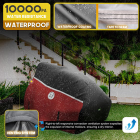 LI LIBZAKI universal-fit cover on mower with 60-inch deck in backyard