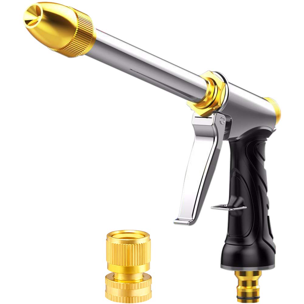 LIANRAN upgraded hose nozzle with long rod for precise watering.