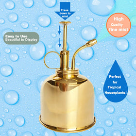Lianshi brass spray bottle mist in action on leaves