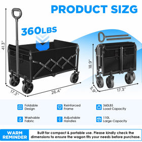 LIAPOTT collapsible wagon frame shown upright for heavy loads