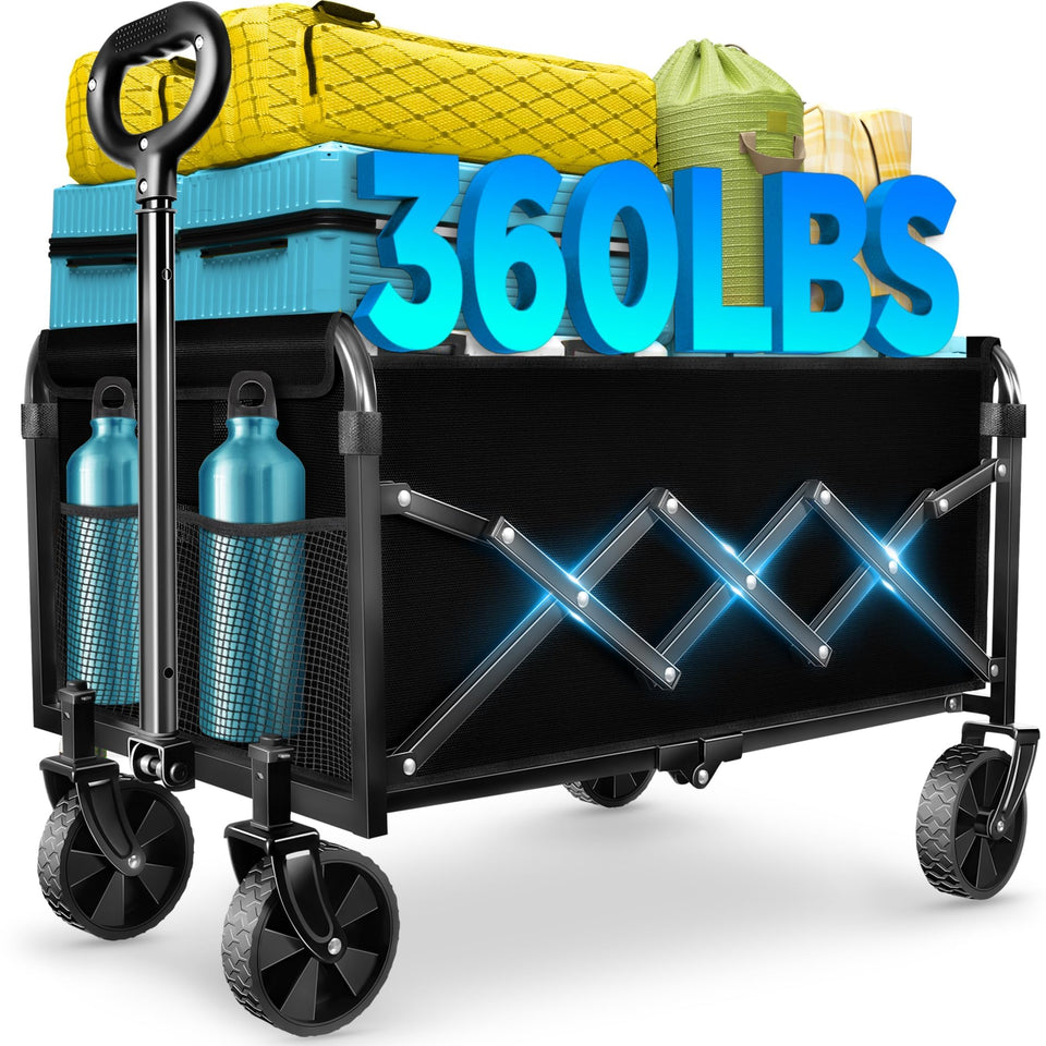 LIAPOTT foldable wagon with wheels ready for groceries and everyday tasks
